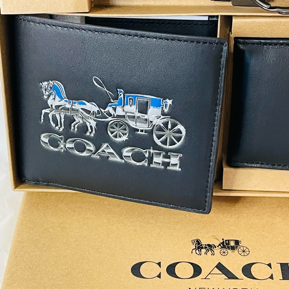 NWT Coach Men’s 3 in-1 Wallet boxed Gift set - Picture 4 of 8